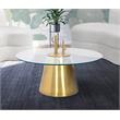 Meridian Furniture Glassimo Glass Top Coffee Table with Brushed Gold Iron Base