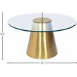 Meridian Furniture Glassimo Glass Top Coffee Table with Brushed Gold Iron Base