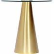 Meridian Furniture Glassimo Glass Top End Table with Brushed Gold Iron Base