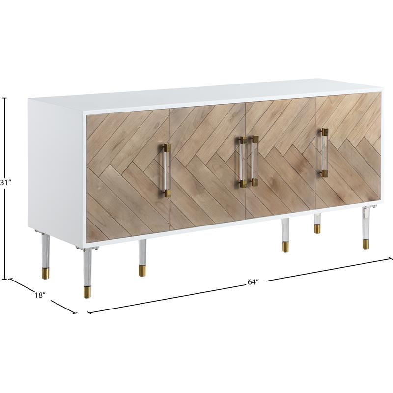 Meridian Furniture Jive White Lacquer Sideboard / Buffet