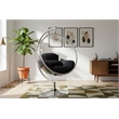 Meridian Furniture Luna Fabric Acrylic Swing Bubble Accent Chair in Black