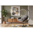 Meridian Furniture Luna Fabric / Metal Acrylic Swing Bubble Accent Chair in Gray