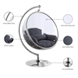 Meridian Furniture Luna Fabric / Metal Acrylic Swing Bubble Accent Chair in Gray