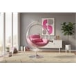 Meridian Furniture Luna Fabric Acrylic Swing Bubble Accent Chair in Pink