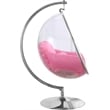 Meridian Furniture Luna Fabric Acrylic Swing Bubble Accent Chair in Pink