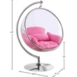 Meridian Furniture Luna Fabric Acrylic Swing Bubble Accent Chair in Pink