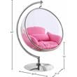 Meridian Furniture Luna Fabric Acrylic Swing Bubble Accent Chair in Pink