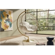 Meridian Furniture Luna White Faux Fur Acrylic and Metal Swing Accent Chair