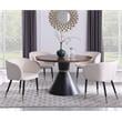 Meridian Furniture Sheridan Brown Ashburl Veneer Top with Matte Black Metal Base