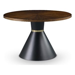 Meridian Furniture Sheridan Brown Ashburl Veneer Top with Matte Black Metal Base
