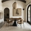 Meridian Furniture Sheridan Brown Ashburl Veneer Top with Matte Black Metal Base