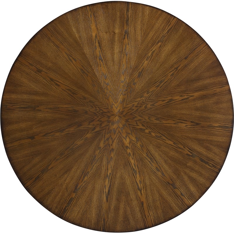 Meridian Furniture Sheridan Brown Ashburl Veneer Top with Matte Black Metal Base