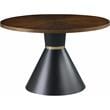 Meridian Furniture Sheridan Brown Ashburl Veneer Top with Matte Black Metal Base
