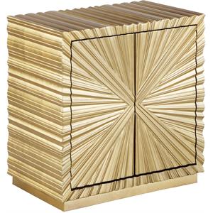 Meridian Furniture Golda Contemporary Wood Side Table in Gold Leaf Finish