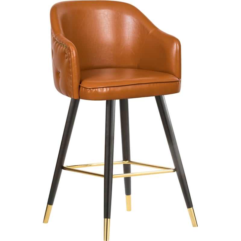 Faux leather counter online chairs