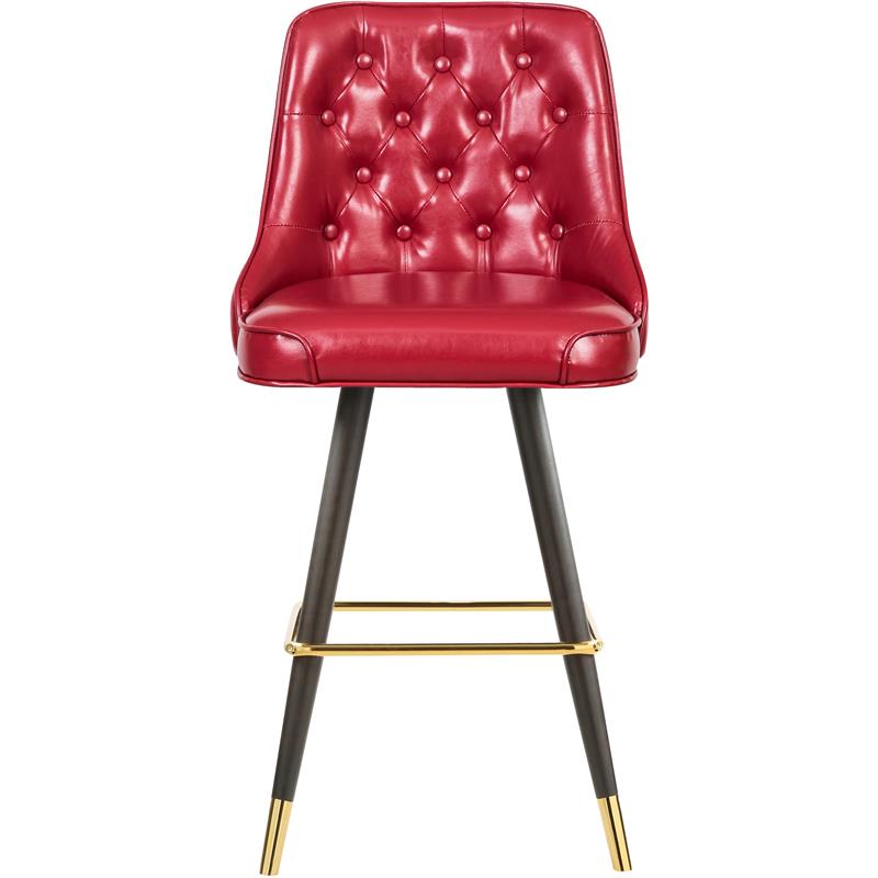 Meridian Furniture Portnoy Soft Red, Red Faux Leather Counter Stools
