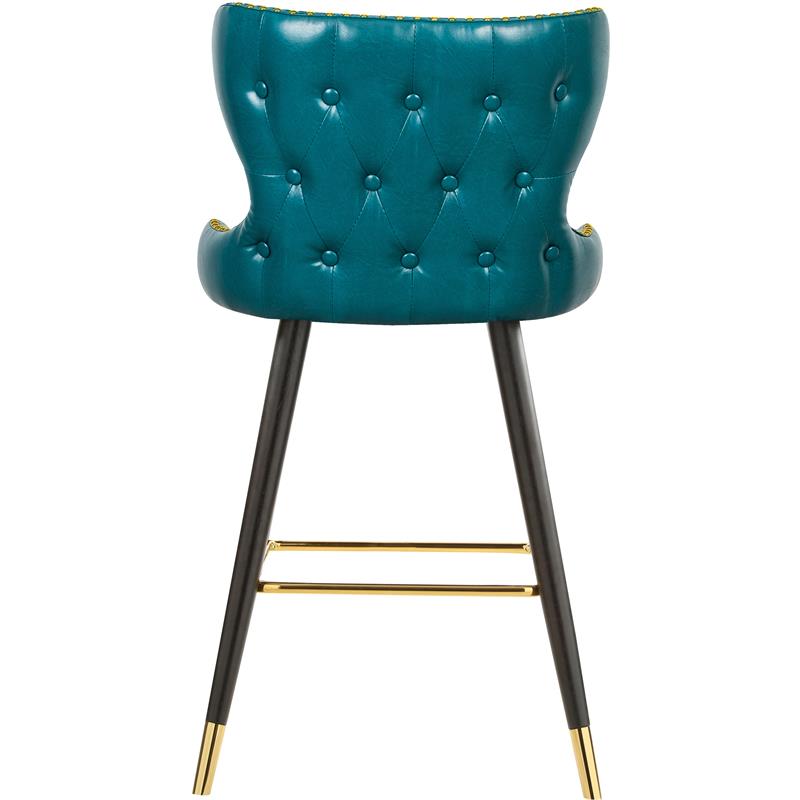 Meridian Furniture Hendrix Blue Faux, Blue Faux Leather Counter Stools