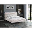 Meridian Furniture Delano Solid Wood Tufted Velvet King Bed in Cream