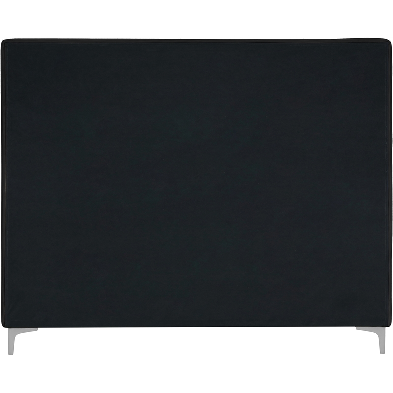 Meridian Furniture Geri Black Velvet Queen Bed with Gold & Chrome Legs Included