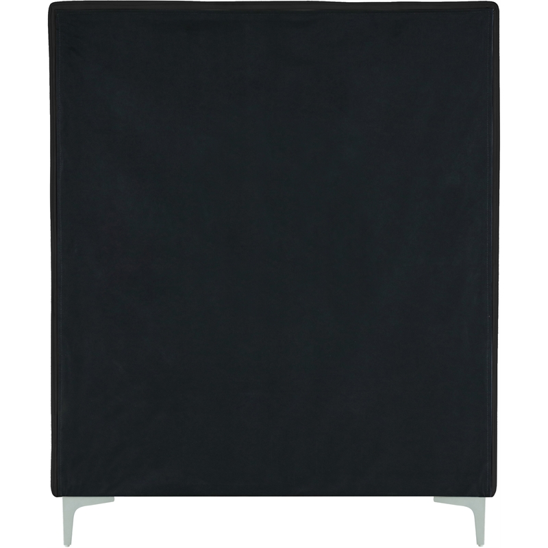 Meridian Furniture Geri Black Velvet Twin Bed with Gold and Chrome Legs Included