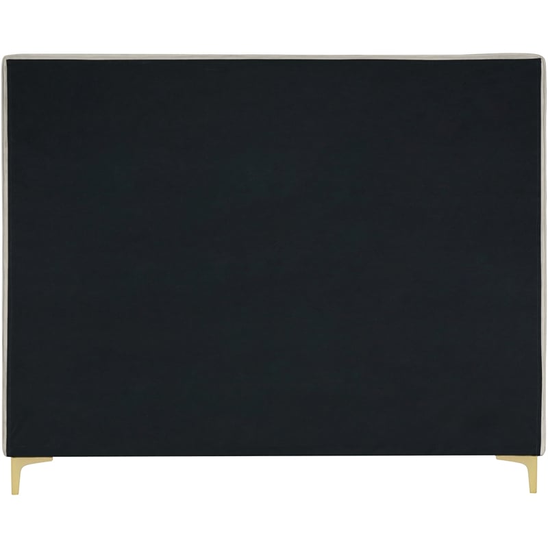 Meridian Furniture Geri Cream Velvet King Bed with Gold and Chrome Legs Included