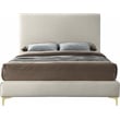 Meridian Furniture Geri Cream Velvet King Bed with Gold and Chrome Legs Included
