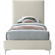 Meridian Furniture Geri Cream Velvet Twin Bed with Gold and Chrome Legs Included