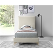 Meridian Furniture Geri Cream Velvet Twin Bed with Gold and Chrome Legs Included