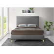 Meridian Furniture Geri Gray Velvet King Bed with Gold and Chrome Legs Included