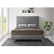 Meridian Furniture Geri Gray Velvet Queen Bed with Gold and Chrome Legs Included