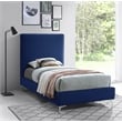 Meridian Furniture Geri Navy Velvet Twin Bed with Gold and Chrome Legs Included