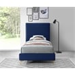 Meridian Furniture Geri Navy Velvet Twin Bed with Gold and Chrome Legs Included