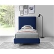 Meridian Furniture Geri Navy Velvet Twin Bed with Gold and Chrome Legs Included