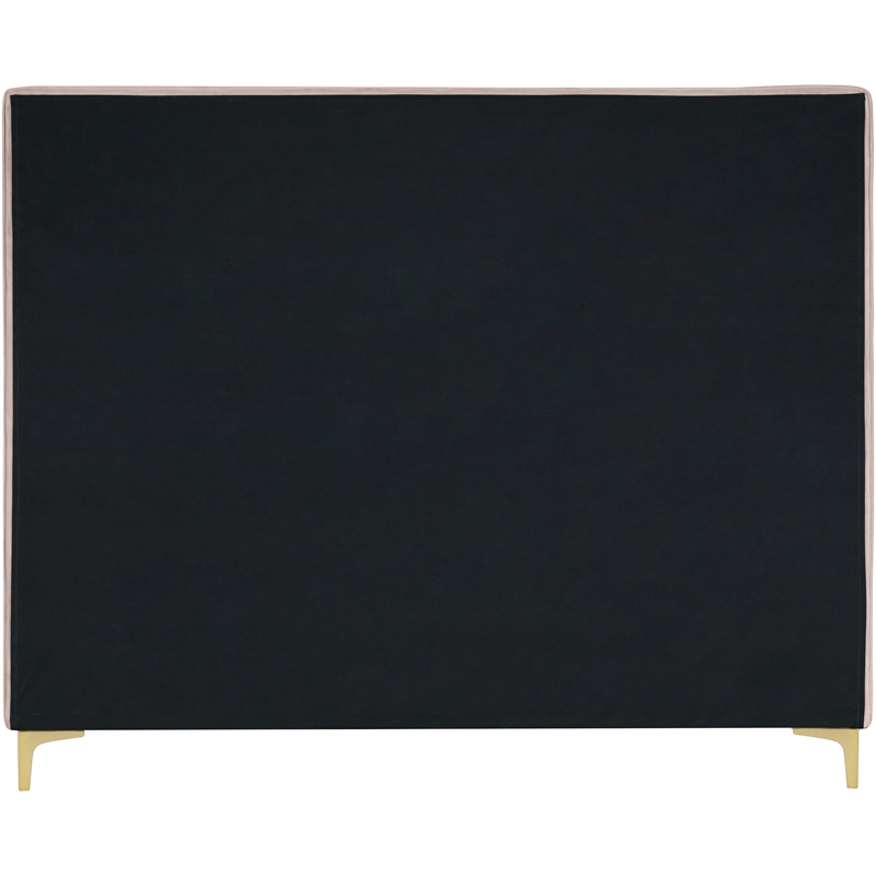 Meridian Furniture Geri Pink Velvet Full Bed with Gold and Chrome Legs Included