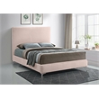 Meridian Furniture Geri Pink Velvet Full Bed with Gold and Chrome Legs Included