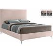 Meridian Furniture Geri Pink Velvet King Bed with Gold and Chrome Legs Included