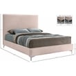 Meridian Furniture Geri Pink Velvet King Bed with Gold and Chrome Legs Included