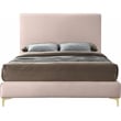 Meridian Furniture Geri Pink Velvet King Bed with Gold and Chrome Legs Included