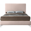 Meridian Furniture Geri Pink Velvet Queen Bed with Gold and Chrome Legs Included