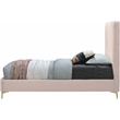 Meridian Furniture Geri Pink Velvet Twin Bed withGold and Chrome Legs Included