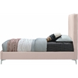 Meridian Furniture Geri Pink Velvet Twin Bed withGold and Chrome Legs Included