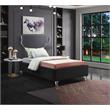Meridian Furniture Ghost Black Velvet Twin Bed with Acrylic Headboard and Legs