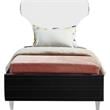 Meridian Furniture Ghost Black Velvet Twin Bed with Acrylic Headboard and Legs