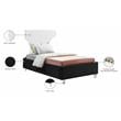 Meridian Furniture Ghost Black Velvet Twin Bed with Acrylic Headboard and Legs