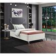 Meridian Furniture Ghost Cream Velvet Twin Bed with Acrylic Headboard and Legs