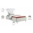 Meridian Furniture Ghost Cream Velvet Twin Bed with Acrylic Headboard and Legs