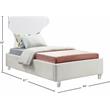 Meridian Furniture Ghost Cream Velvet Twin Bed with Acrylic Headboard and Legs