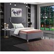 Meridian Furniture Ghost Gray Velvet Twin Bed with Acrylic Headboard and Legs
