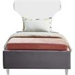 Meridian Furniture Ghost Gray Velvet Twin Bed with Acrylic Headboard and Legs