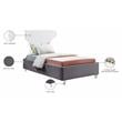 Meridian Furniture Ghost Gray Velvet Twin Bed with Acrylic Headboard and Legs